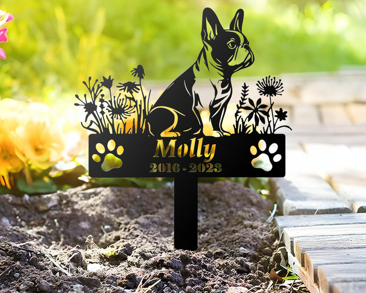 Custom Dog Memorial Stake, Dog Grave Marker, All Dog Breed Metal Stake, Personalized Dog Garden Sign, Pet Loss Gift, Garden Decor Metal Sign