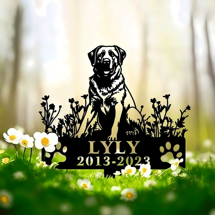 Custom Dog Memorial Stake, Dog Grave Marker, Dog Loss Metal Stake, Personalized Dog Garden Sign, Dog Loss Gift, Garden Decor Metal Sign