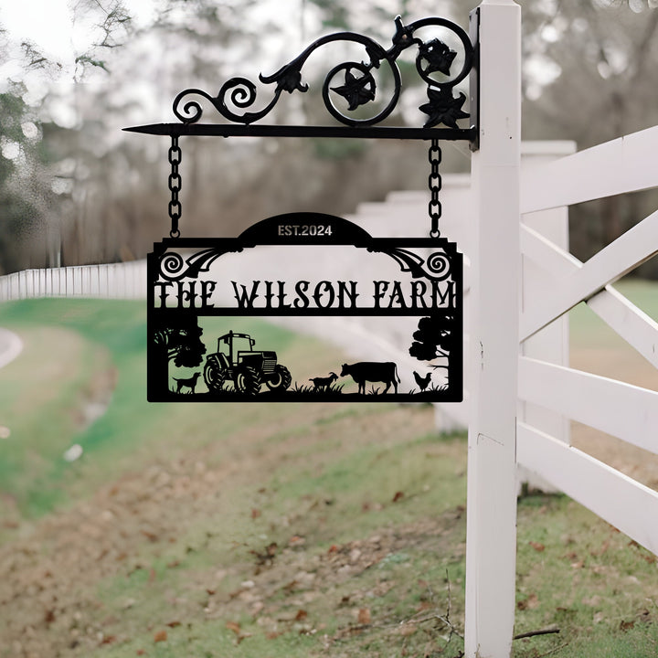 Personalized Metal Farm Sign, Custom Metal Farm Name sign, Large Metal Sign, Ranch Sign, Farmhouse Metal Entrance Sign, Gift For Family