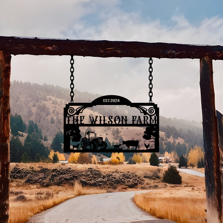 Personalized Metal Farm Sign, Custom Metal Farm Name sign, Large Metal Sign, Ranch Sign, Farmhouse Metal Entrance Sign, Gift For Family