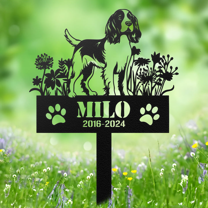 English Springer Spaniels Dog Sign Dog Memorial Stake, Sympathy Sign, Pet Grave Marker, Remembrance Stake, Pet Memorial, Metal Stake
