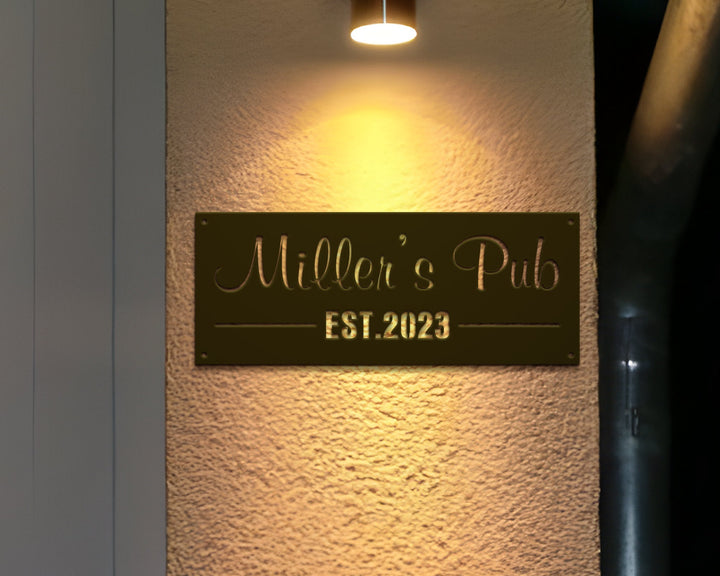Personalized Bar LED Metal Art Sign, Light up Pub Metal Sign, Multi Colors Custom Bar Sign, Metal Bar Wall Art, LED Pub Wall Art Gift