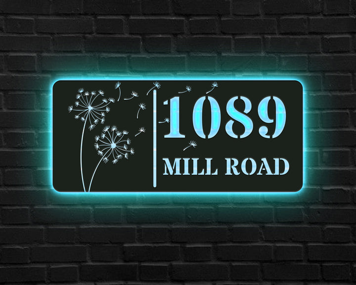 Custom LED Address Metal Art Sign, Address Metal Sign, Metal House Numbers, Metal House Number Address Sign, Housewarming Gift, Welcome Sign