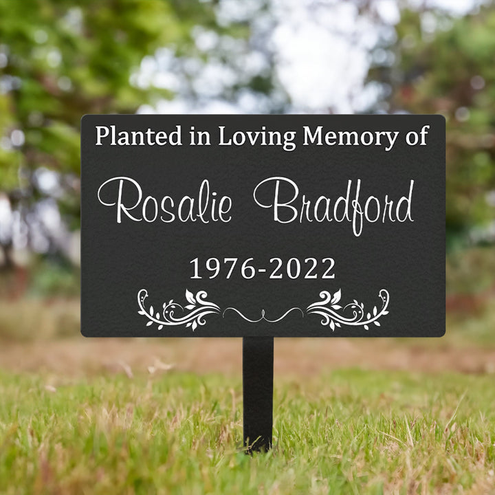 Custom Memorial Tree Sign With Stake, Memorial Marker, Metal Garden Marker, Metal Name Plate, Metal Memorial Marker, Tree Plaque Marker