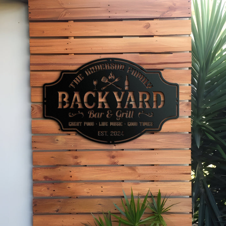 Personalized Backyard Pool Metal Sign LED Light, Outdoor Wall Art Decor, Pool Signs for Outdoor, Custom Bar And Grill Sign Decor, Xmas Gifts