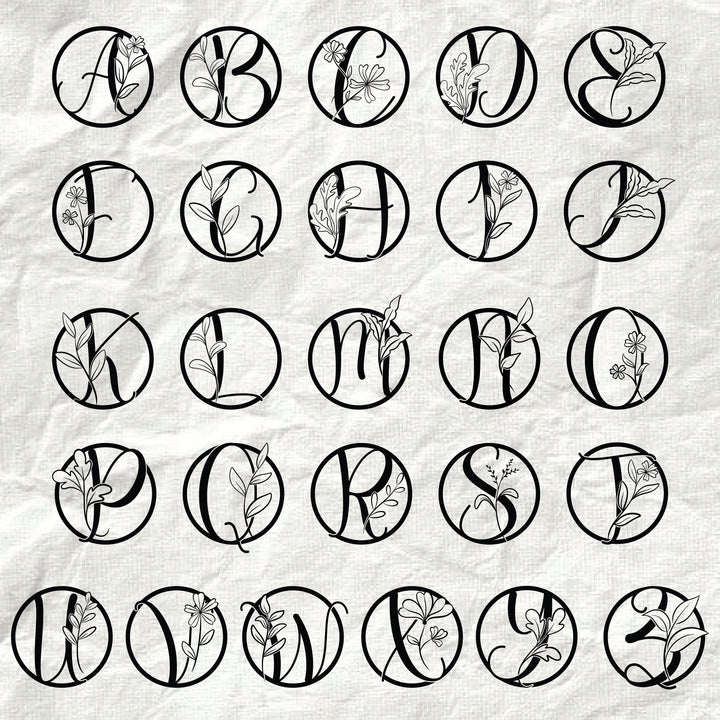 Metal LED Light Circle Letter Floral Monogram, Wall Monogram Sign Couples Gift, Metal Sign Home Decor, Wedding Gift, Family Name Wall Decor