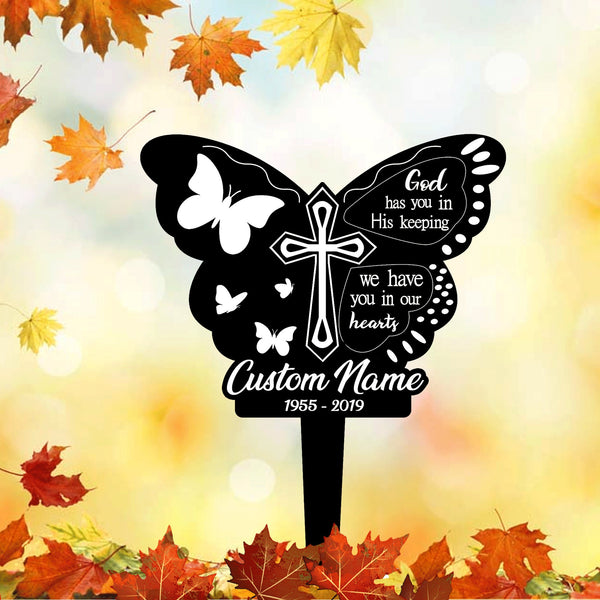 Personalized Memorial Stake Metal, Butterfly Memorial Stake, In Loving Memorial, Remembrance Stake, Sympathy Gift, Outdoor Grave Marker