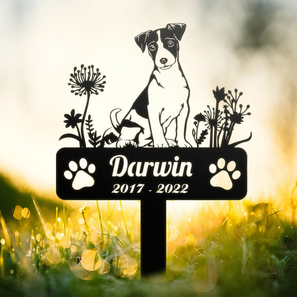 Custom Floral Dog Yard Stake, Pembroke Welsh Corgi Garden Stakes, Pet Grave Marker, Dog Silhouette Metal Sign, Garden Decor, Dog Lover Gifts