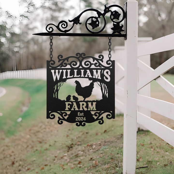 Custom Chicken Farm Metal Sign, Farm Coop Sign, Personalized Chicken Farm Sign, Family Name Metal Sign, Farm House, Hen House Coop Sign