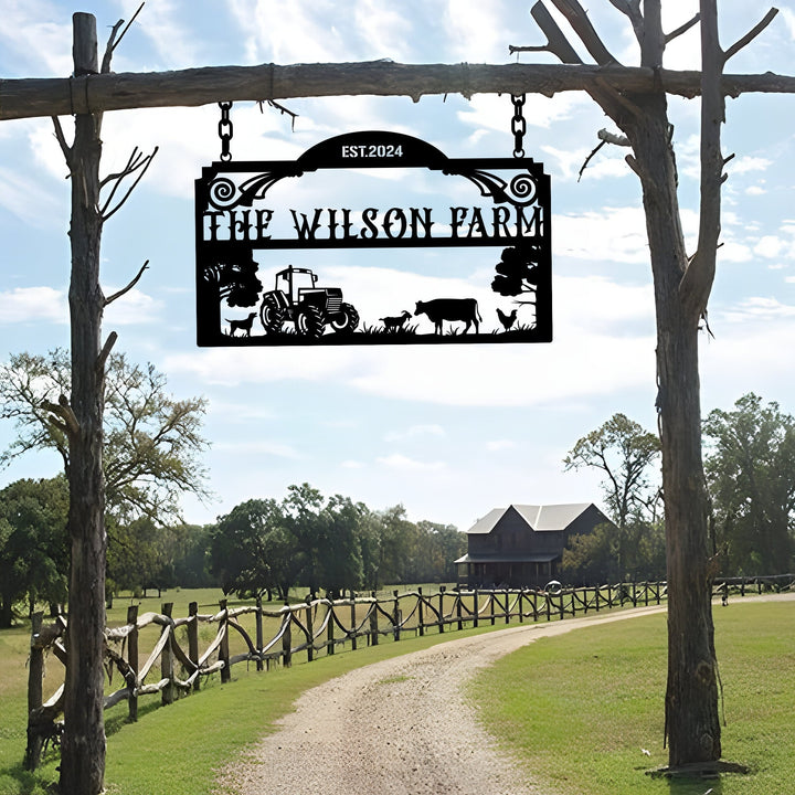 Personalized Metal Farm Sign, Custom Metal Farm Name sign, Large Metal Sign, Ranch Sign, Farmhouse Metal Entrance Sign, Gift For Family