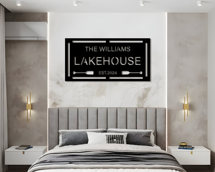 Personalized Lake House Sign, Lake House Welcome Sign,Custom Lake House Metal Sign, Lake House Wall Decor, Housewarming Gift, Room Decor