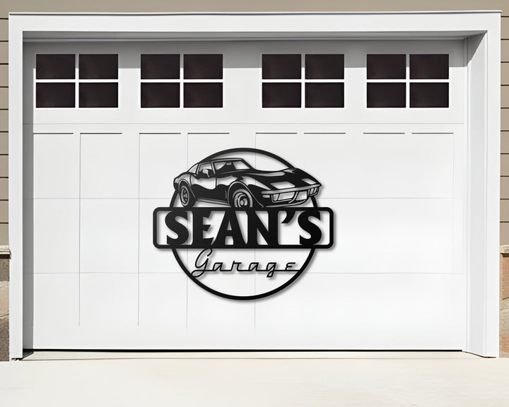 Custom Classic Car Garage Signs, Personalized Man Cave Named Wall Art Deco, Special Gift, American Car, Pickup, Motorbike, Garage Decor
