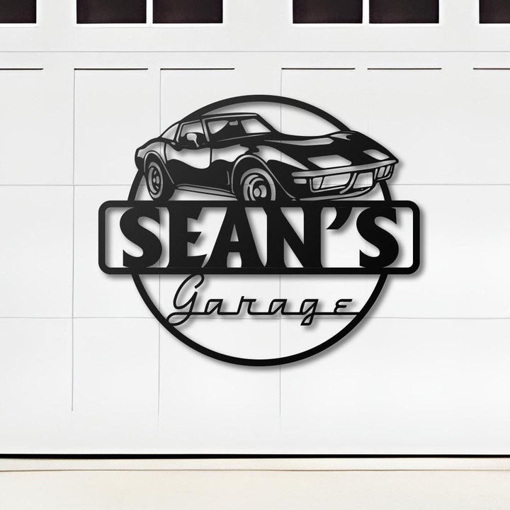 Custom Classic Car Garage Signs, Personalized Man Cave Named Wall Art Deco, Special Gift, American Car, Pickup, Motorbike, Garage Decor