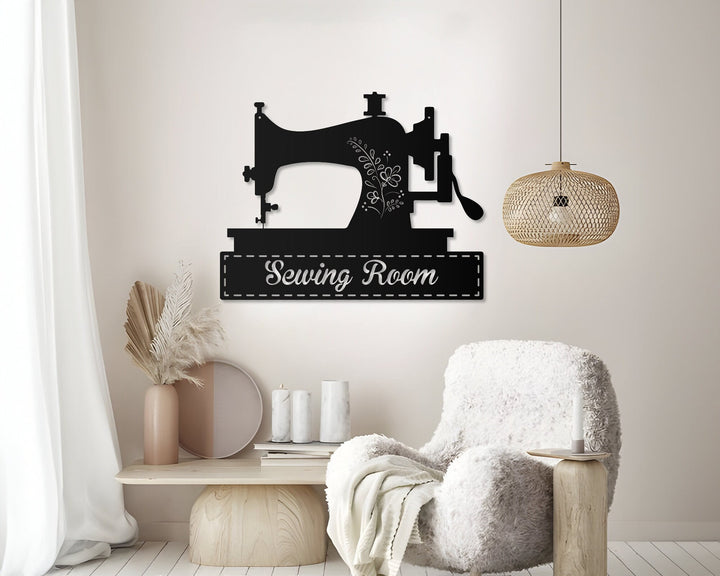 Sewing Machine Personalized Metal Art Wall Decor, Custom Seamstress Gift, Sewing Room Metal Sign, Custom Quilting Sign, Gift For Mom