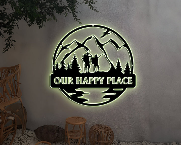 Custom Hiking Great Outdoor Monogram Sign, Great Outdoor, Hiking In Woods, Cabin Sign, Family Name Hiking Sign, Personalized Hiking Sign