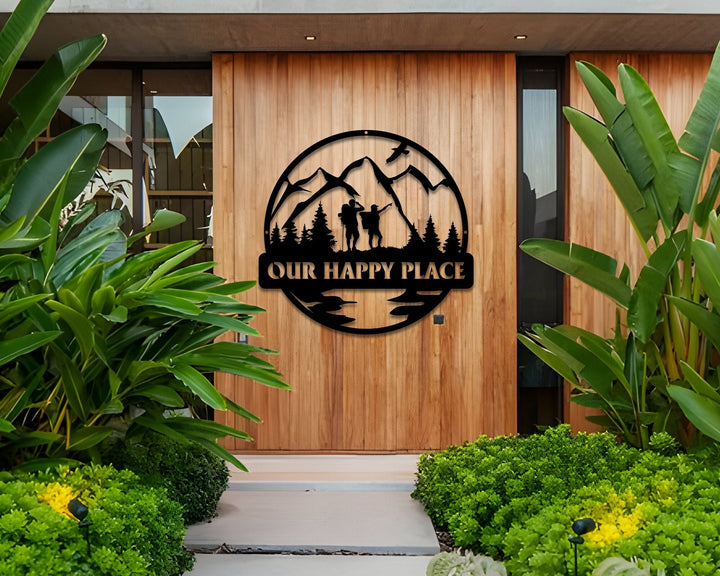 Custom Hiking Great Outdoor Monogram Sign, Great Outdoor, Hiking In Woods, Cabin Sign, Family Name Hiking Sign, Personalized Hiking Sign
