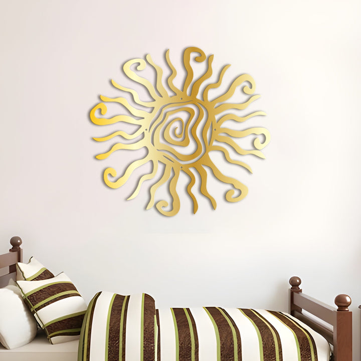 Wacky Sun, Unique Metal Sun, Garden Wall, Outdoor Decor, Whimsical Spiral Sun, Patio Decor, Metal Art, Hippie Fun, Housewarming Gift