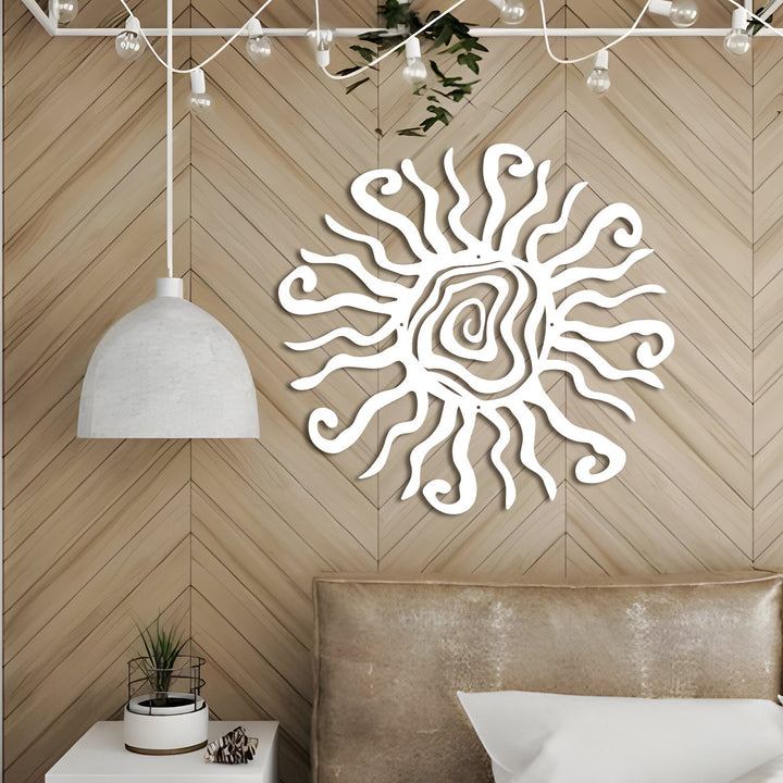 Wacky Sun, Unique Metal Sun, Garden Wall, Outdoor Decor, Whimsical Spiral Sun, Patio Decor, Metal Art, Hippie Fun, Housewarming Gift