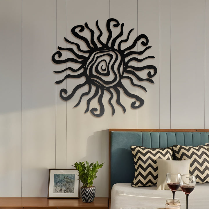 Wacky Sun, Unique Metal Sun, Garden Wall, Outdoor Decor, Whimsical Spiral Sun, Patio Decor, Metal Art, Hippie Fun, Housewarming Gift