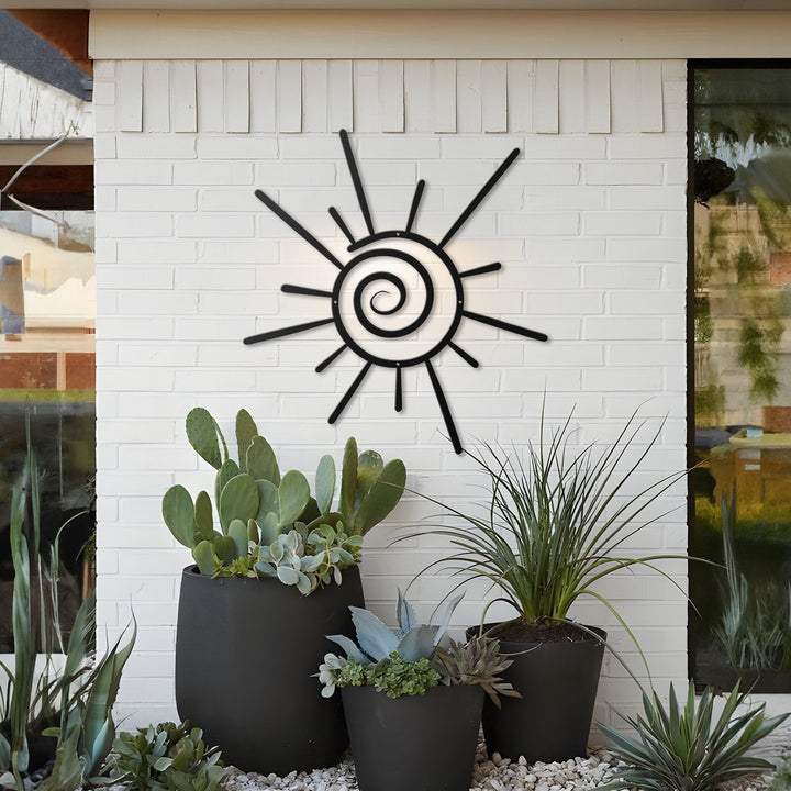 Metal Sun Wall Art Sunburst Art, Boho Metal Wall Art, Beachy Sign Metal, Pool Sign, Wacky Sun, Sun Wall Hanging Sun Metal Wall Art