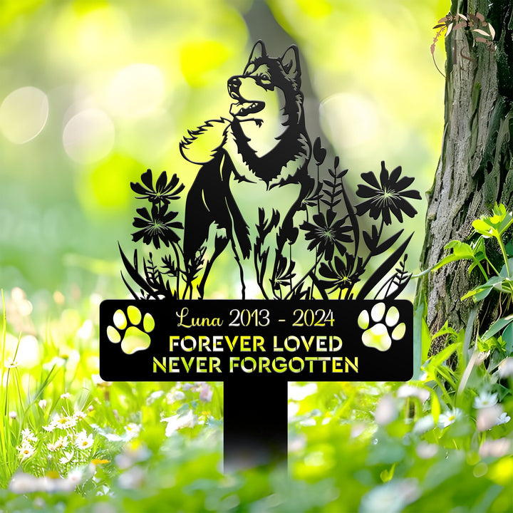 Personalized Siberian Husky Memorial Stake, Custom Siberian Huskies Sympathy Sign, Pet Grave Marker, Dog Remembrance Stake, Dog loss