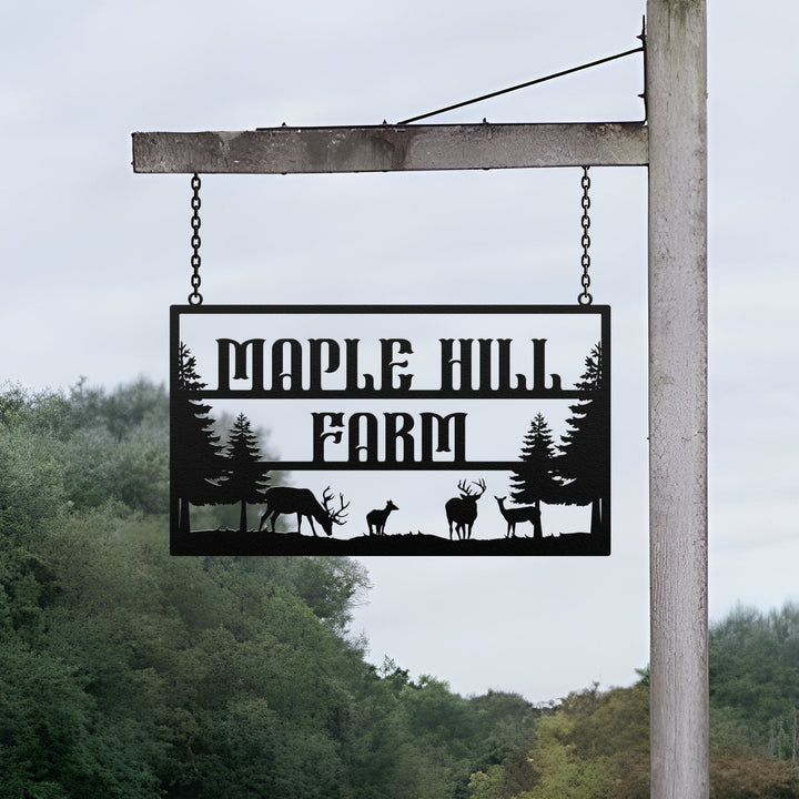 Personalized Metal Farm Sign, Custom Metal Farm Name sign, Large Metal Sign, Ranch Sign, Farmhouse Metal Entrance Sign, Christmas farm sign