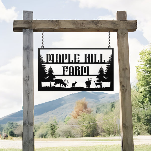 Personalized Metal Farm Sign, Custom Metal Farm Name sign, Large Metal Sign, Ranch Sign, Farmhouse Metal Entrance Sign, Christmas farm sign