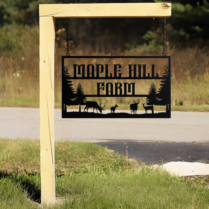 Personalized Metal Farm Sign, Custom Metal Farm Name sign, Large Metal Sign, Ranch Sign, Farmhouse Metal Entrance Sign, Christmas farm sign