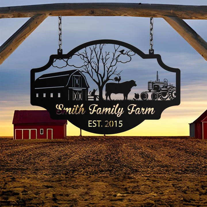 Personalized Farm Sign, Metal Farm Sign, Custom metal farm name sign, Metal Barn Sign, Ranch metal sign, Farmer Gift, Christmas farm sign