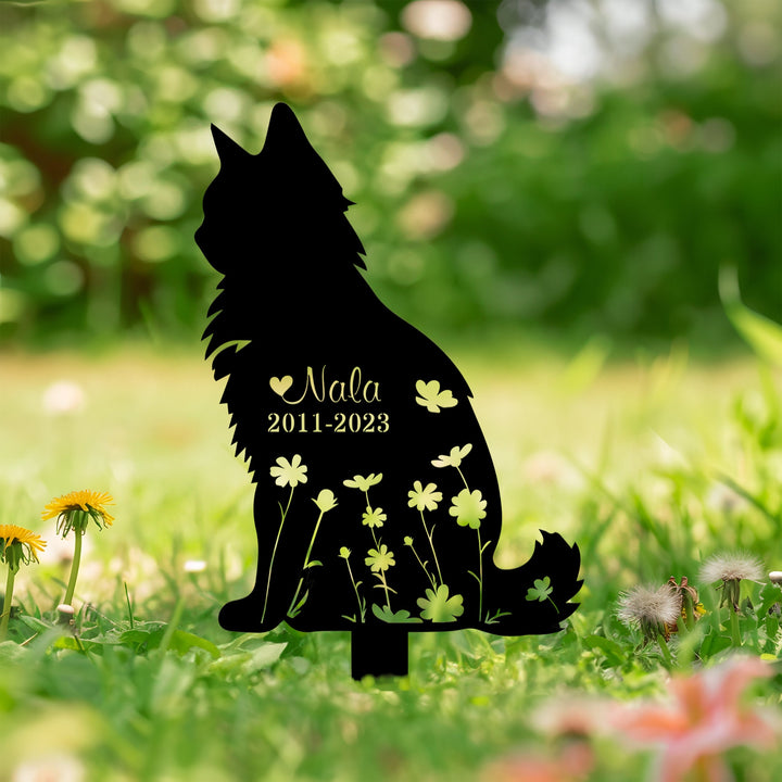 Custom Main Coon Cat Memorial Stake, Cat Grave Marker, Siberian Cat Sign, Remembrance Stake, Memorial Stake, Cat Loss Gift, Garden Decor