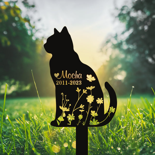Custom Cat Memorial Stake, Cat Grave Marker, Cat Breed Metal Sign, Pet Memorial Gift, Pet Memorial Plaque, Remembrance Stake, Pet Loss Gift