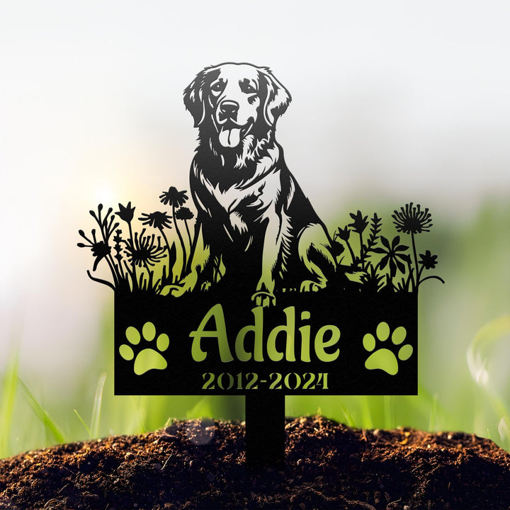 Custom Dog Memorial Stake, Dog Grave Marker, Dog Loss Metal Stake, Personalized Dog Garden Sign, Pet Metal Sign Memorial, Garden Decor