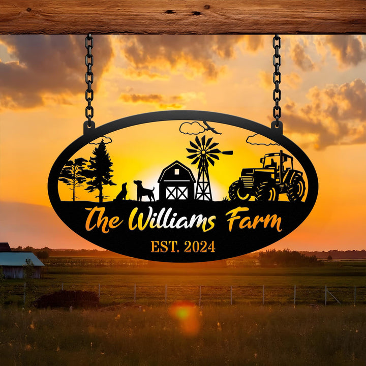 Personalized Your Metal Farm Sign, Farmhouse Metal Sign, Custom Ranch Sign, Farmhouse Decor, Gift For Farmer, Farm Gate Sign, Farm Decor