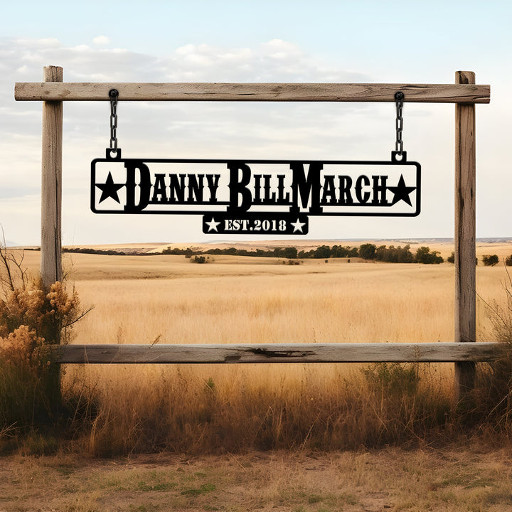 Personalized Metal Farm Entrance Sign, Custom Ranch Metal Sign, Large Family Name Sign, Established Sign,Barn Decor,Family Name Plaque Gift