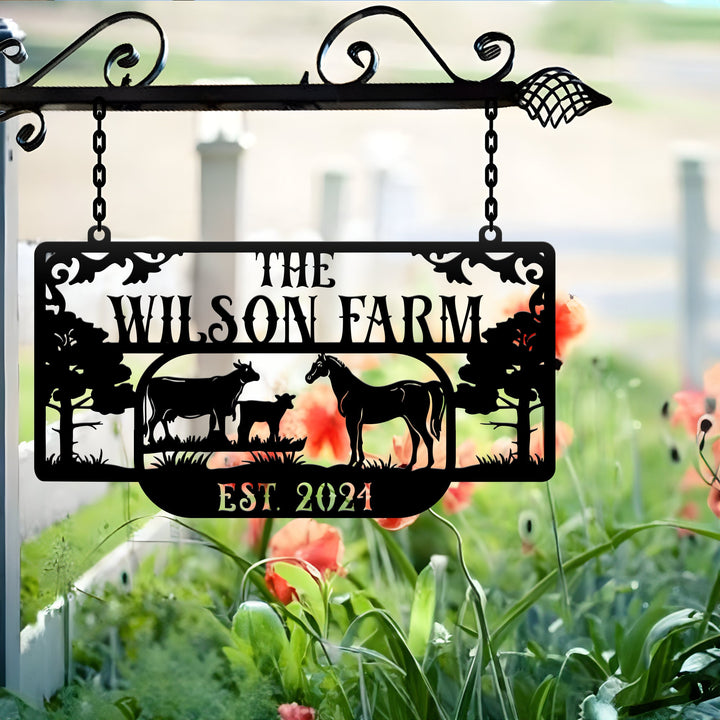 Personalized Custom Hanging Garden Sign, Garden Name Sign, Flower Garden Plaque, Outdoor Garden Gift, Memorial Garden Sign, Metal Sign