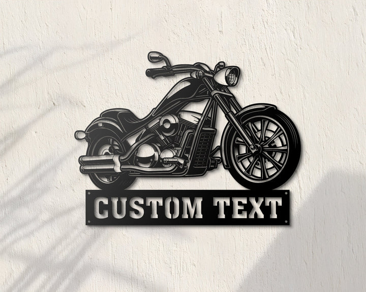Custom Chopper Motorcycle Metal Sign With Lights, Motorbike Biker Name Signs, Motorcycle Metal Wall Art, Garage Decor, Motocross Biker Gift