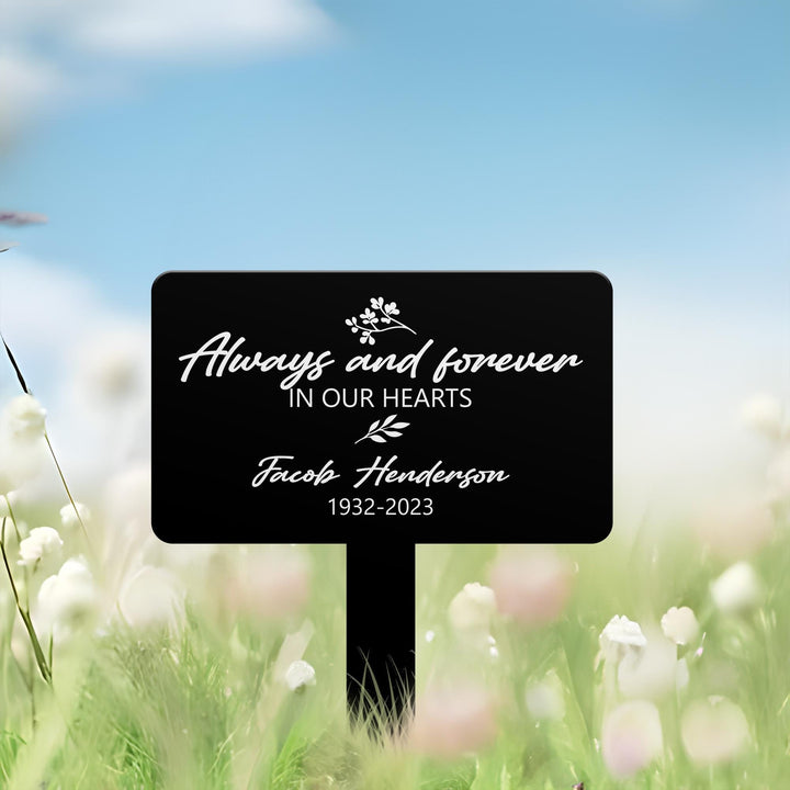 Custom Memorial Tree Sign Stake, Memorial Marker, Metal Garden Marker, Tree Plaque Marker, Metal Name Plate, Metal Memorial Marker