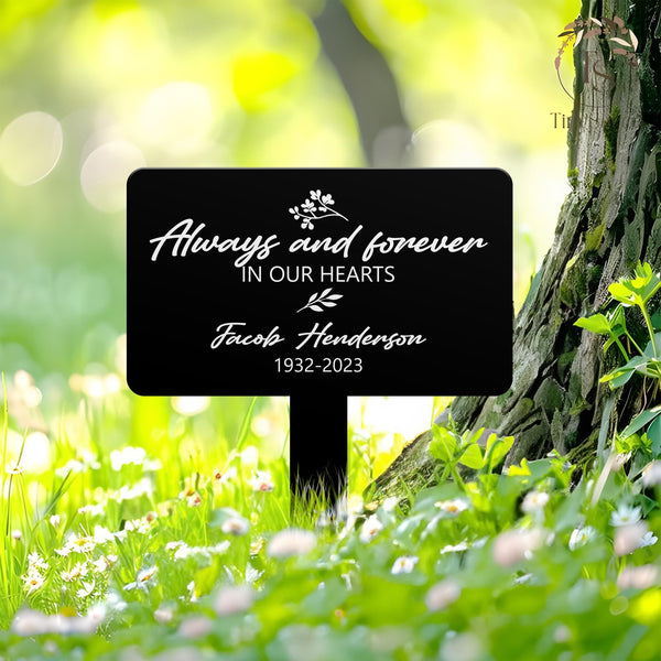 Custom Memorial Tree Sign Stake, Memorial Marker, Metal Garden Marker, Tree Plaque Marker, Metal Name Plate, Metal Memorial Marker