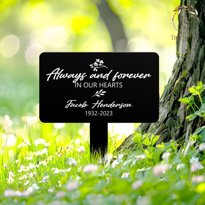 Custom Memorial Tree Sign Stake, Memorial Marker, Metal Garden Marker, Tree Plaque Marker, Metal Name Plate, Metal Memorial Marker