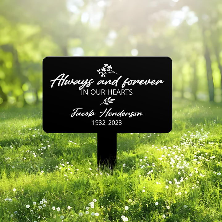 Custom Memorial Tree Sign Stake, Memorial Marker, Metal Garden Marker, Tree Plaque Marker, Metal Name Plate, Metal Memorial Marker
