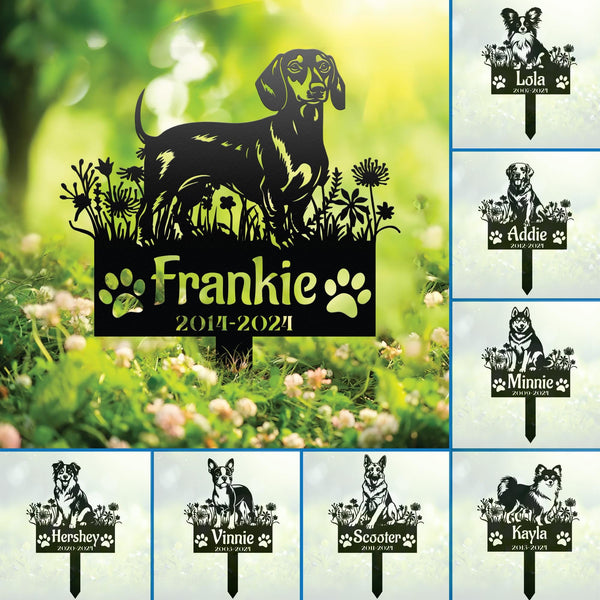 Custom Dog Memorial Stake, Dog Grave Marker, Dog Loss Metal Stake, Personalized Dog Garden Sign, Pet Metal Sign Memorial, Garden Decor