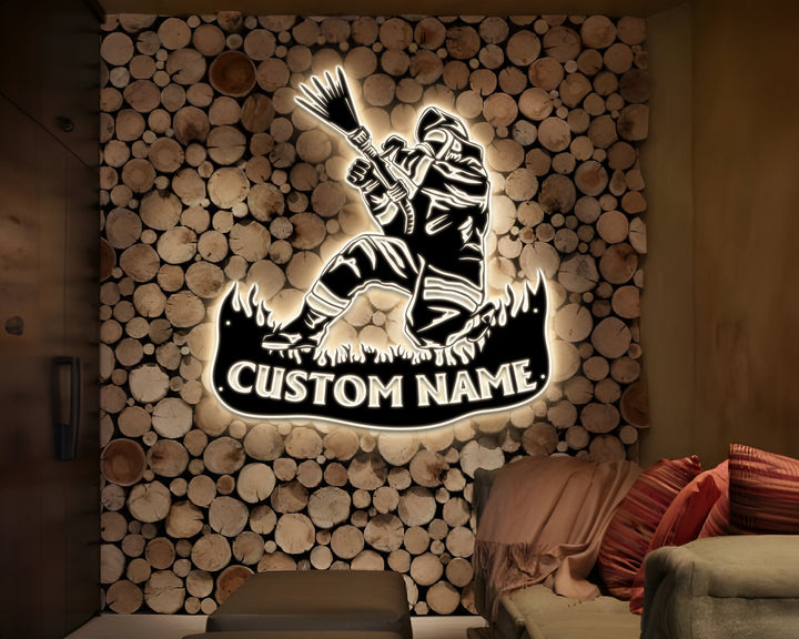 Firefighter Personalized Metal Sign Gift, Custom Fire Department Maltese Cross Wall Decor, Customized Name Sign For Fireman, Fire Chief