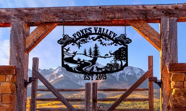 Personalized Farm House Metal Entrance Sign, Custom Metal Ranch Name Sign, Family Name Metal Sign, Best Anniversary Gift, Gift For Family
