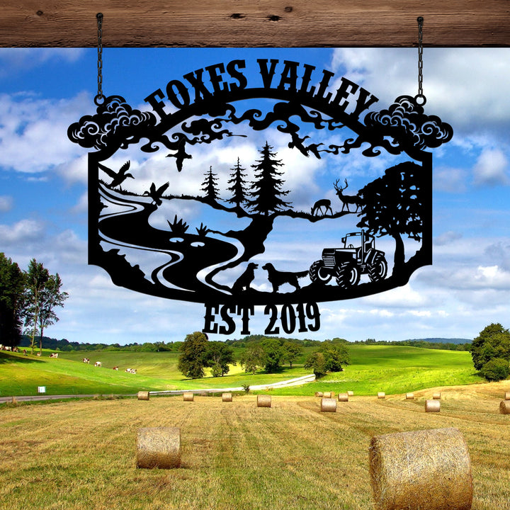 Personalized Farm House Metal Entrance Sign, Custom Metal Ranch Name Sign, Family Name Metal Sign, Best Anniversary Gift, Gift For Family