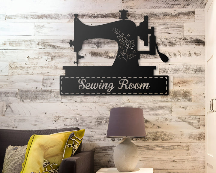 Sewing Machine Personalized Metal Art Wall Decor, Custom Seamstress Gift, Sewing Room Metal Sign, Custom Quilting Sign, Gift For Mom