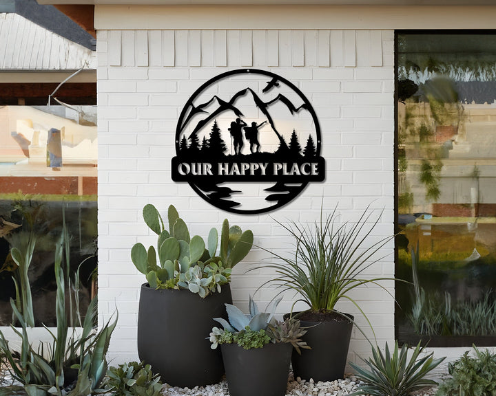 Custom Hiking Great Outdoor Monogram Sign, Great Outdoor, Hiking In Woods, Cabin Sign, Family Name Hiking Sign, Personalized Hiking Sign