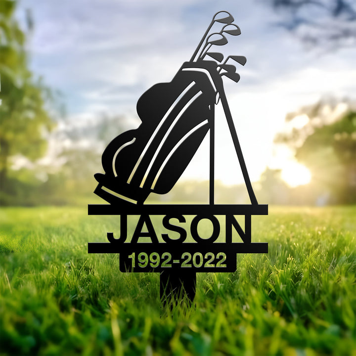 Custom Golf Memorial Stake, Personalized Golfer Name Metal Stake, Golfing In Heaven, Sport Grave Marker, Sympathy Sign, Golfer Loss
