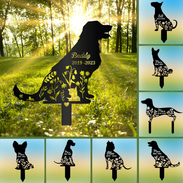 Custom Dog Memorial Stake, Metal Stake, Personalized Memorial Dog Metal Sign, Sympathy Sign, Grave Marker, Remembrance Stake, Garden Sign