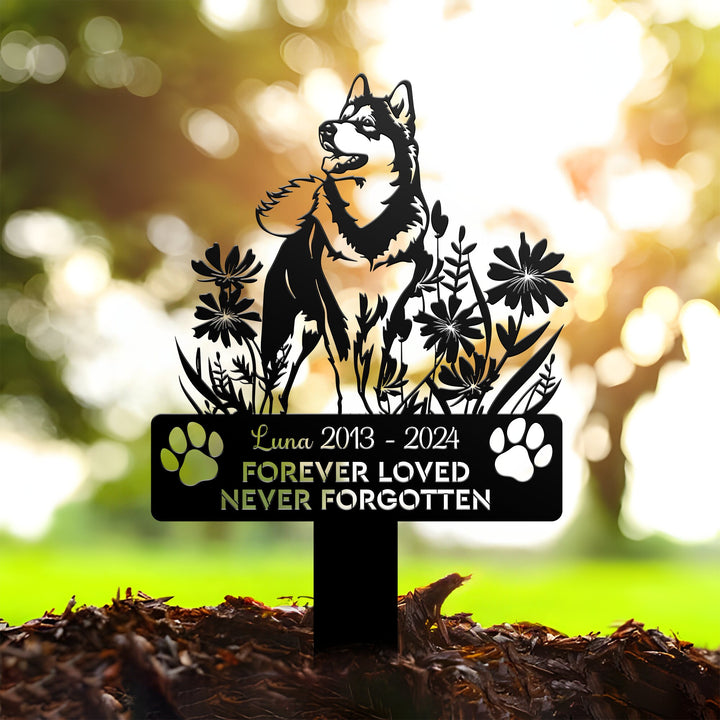 Personalized Siberian Husky Memorial Stake, Custom Siberian Huskies Sympathy Sign, Pet Grave Marker, Dog Remembrance Stake, Dog loss