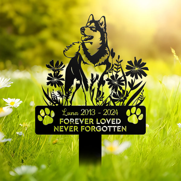Personalized Siberian Husky Memorial Stake, Custom Siberian Huskies Sympathy Sign, Pet Grave Marker, Dog Remembrance Stake, Dog loss